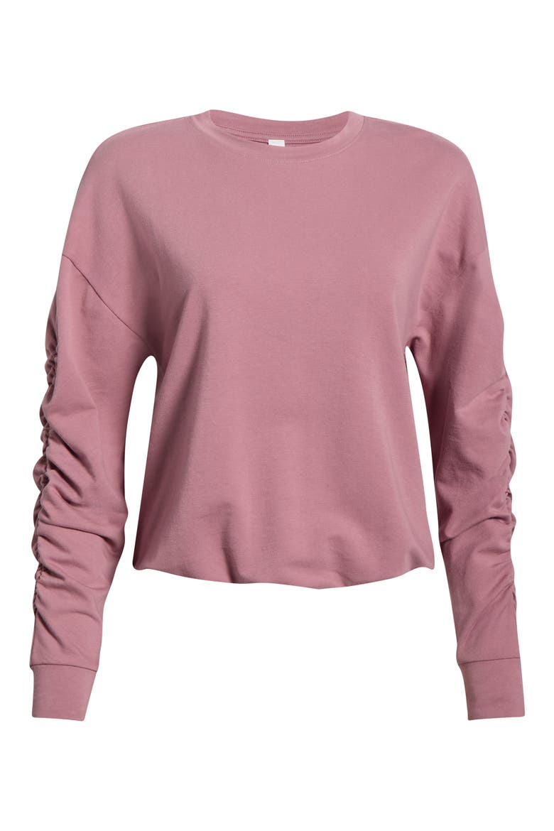 Cinch Side Long Sleeve Top, Alternate, color, PURPLE WISTFUL