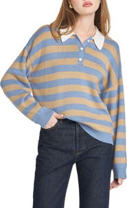 WAYF Logan Stripe Polo Sweater