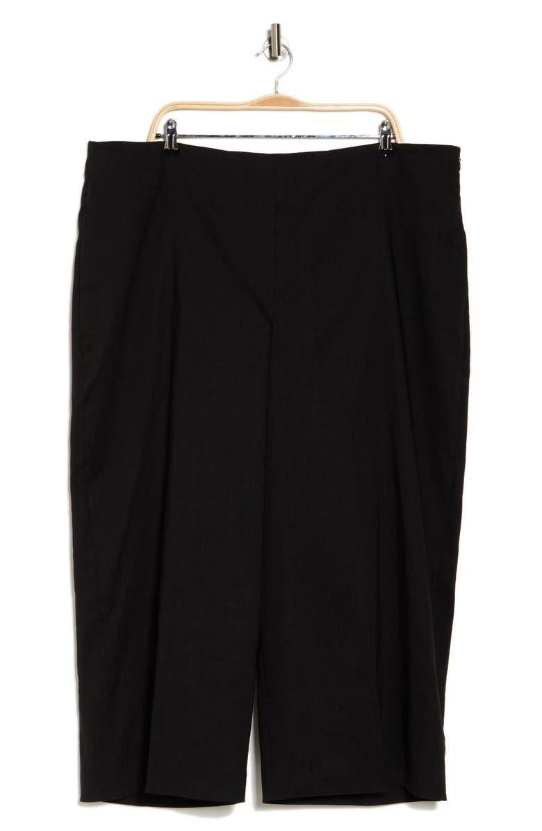 Vince Crop Wide Linen Blend Pants, Main, color, Black