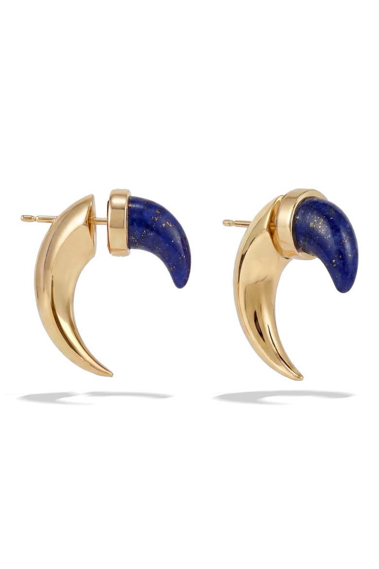 x Jhené Aiko Stone Saber-Tooth Front/Back Earrings, Main, color, 14K GOLD VERMEIL