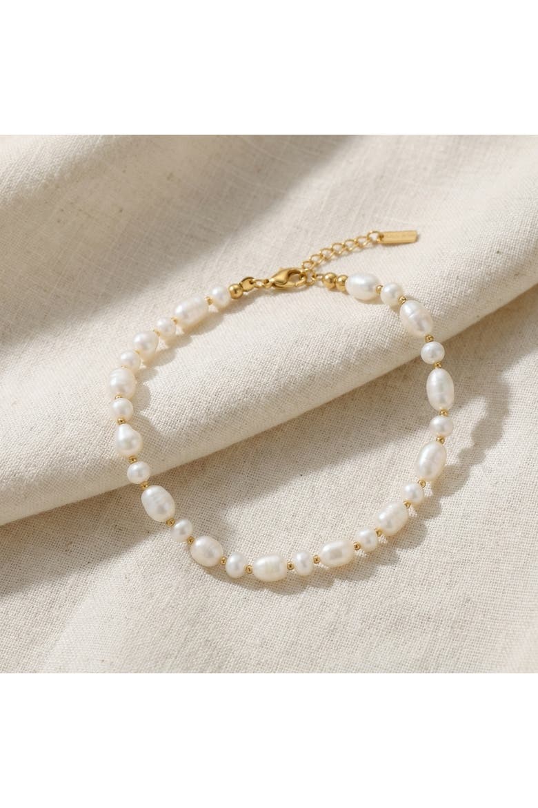 Leah Pearl Anklet 18k Gold, Alternate, color, 18k Yellow Gold