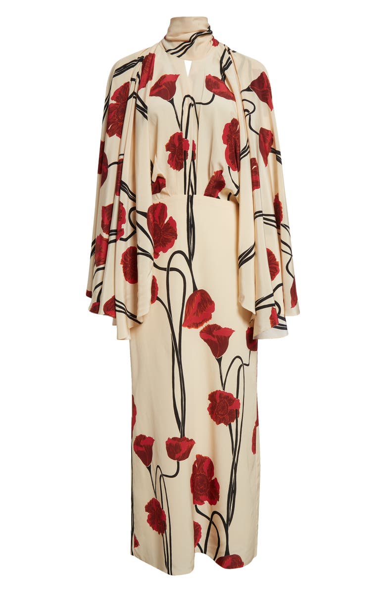 Johanna Ortiz Parajes Lejanos Long Sleeve Silk Midi Dress, Alternate, color, 