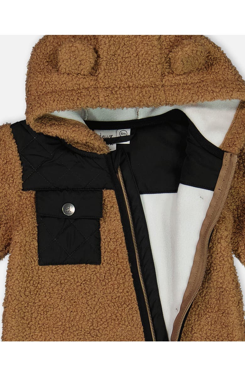 Deux par Deux Baby Unisex Baby One-Piece Mid-Season Outerwear Tan And Black, Alternate, color, 