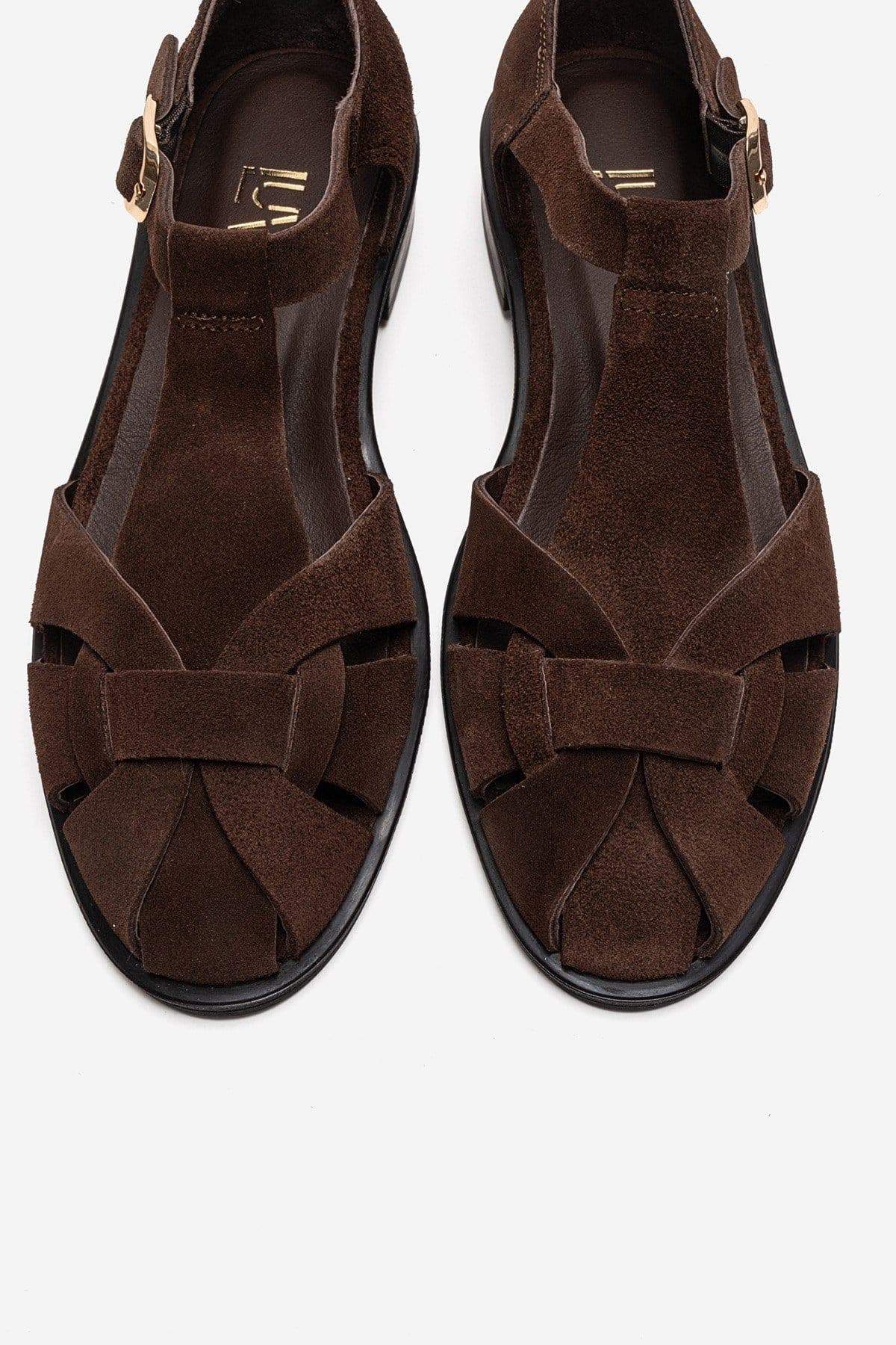 Dexara Leather Sandal, Alternate, color, Brown Suede