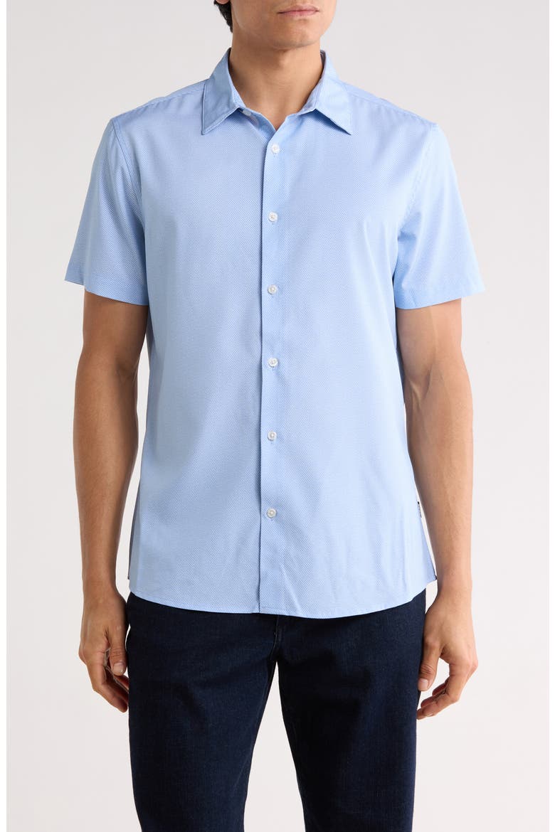 Olin Short Sleeve Button-Up Shirt, Main, color, BLUE
