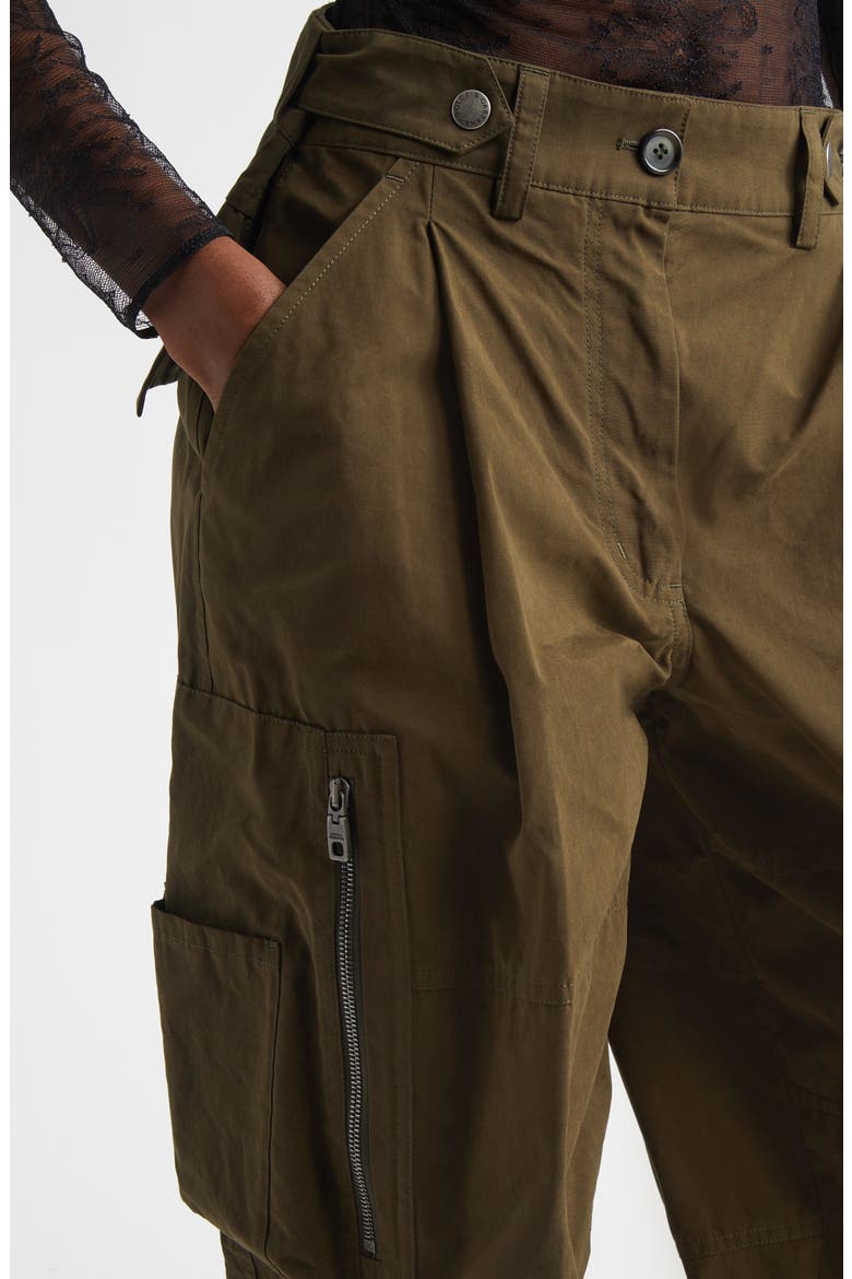 Waxed Faille Barrel Leg Cargo Pants, Alternate, color, MARRONE SCURO