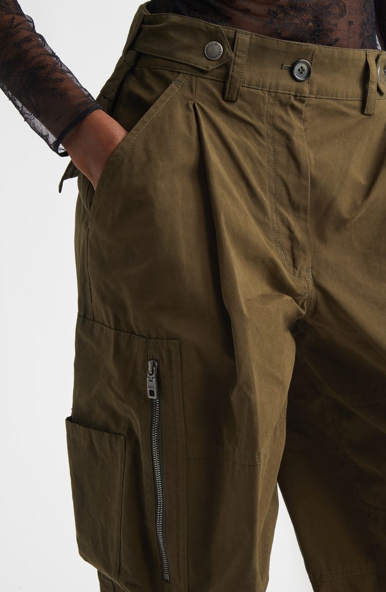 Dolce&Gabbana Waxed Faille Barrel Leg Cargo Pants, Alternate, color, Marrone Scuro