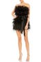 Feather Strapless Mini Dress