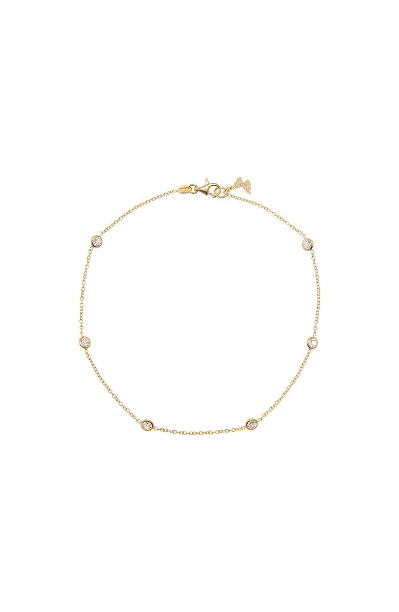 BY ADINA EDEN CZ Station Anklet, Main, color, Gold