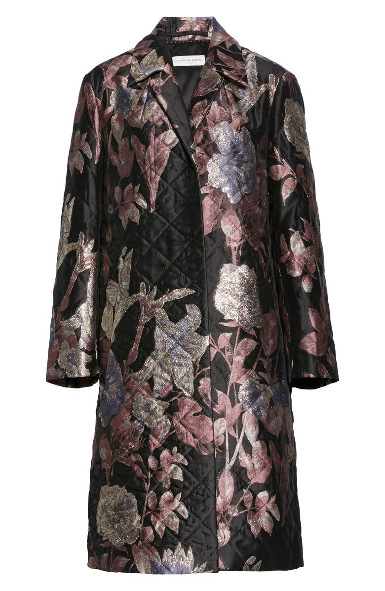Dries Van Noten Rolta Quilted Three-Quarter Coat, Alternate, color,