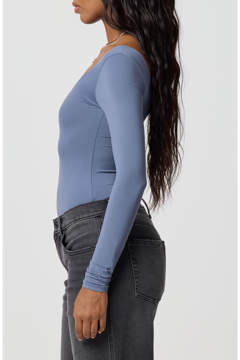 Softie Flex Bodysuit, Alternate, color, GRISAILLE