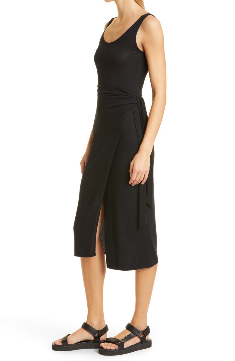 Vince Scoop Neck Wrap Detail Tank Dress, Alternate, color, 