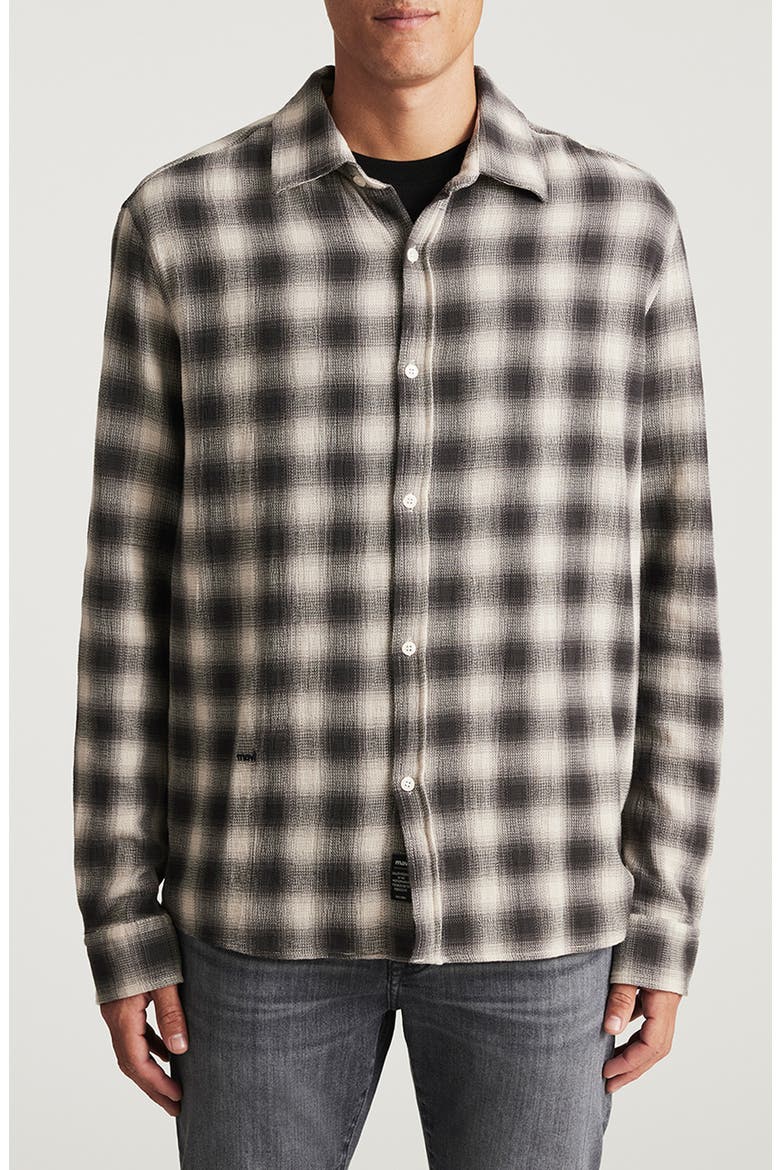 Check Cotton Button-Up Shirt, Main, color, ASPHALT CHECK