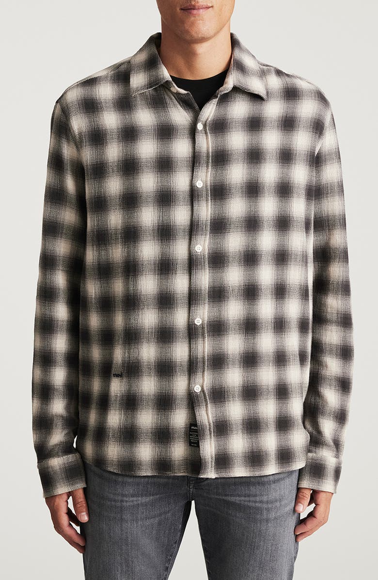 Mavi Jeans Check Cotton Button-Up Shirt, Main, color, Asphalt Check