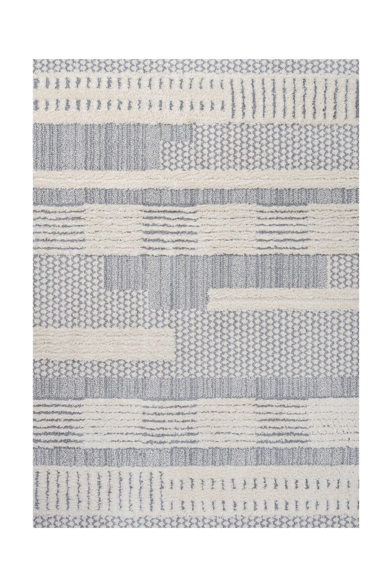 Kerstin Geometric High-Low Area Rug, Alternate, color, Cream/Gray
