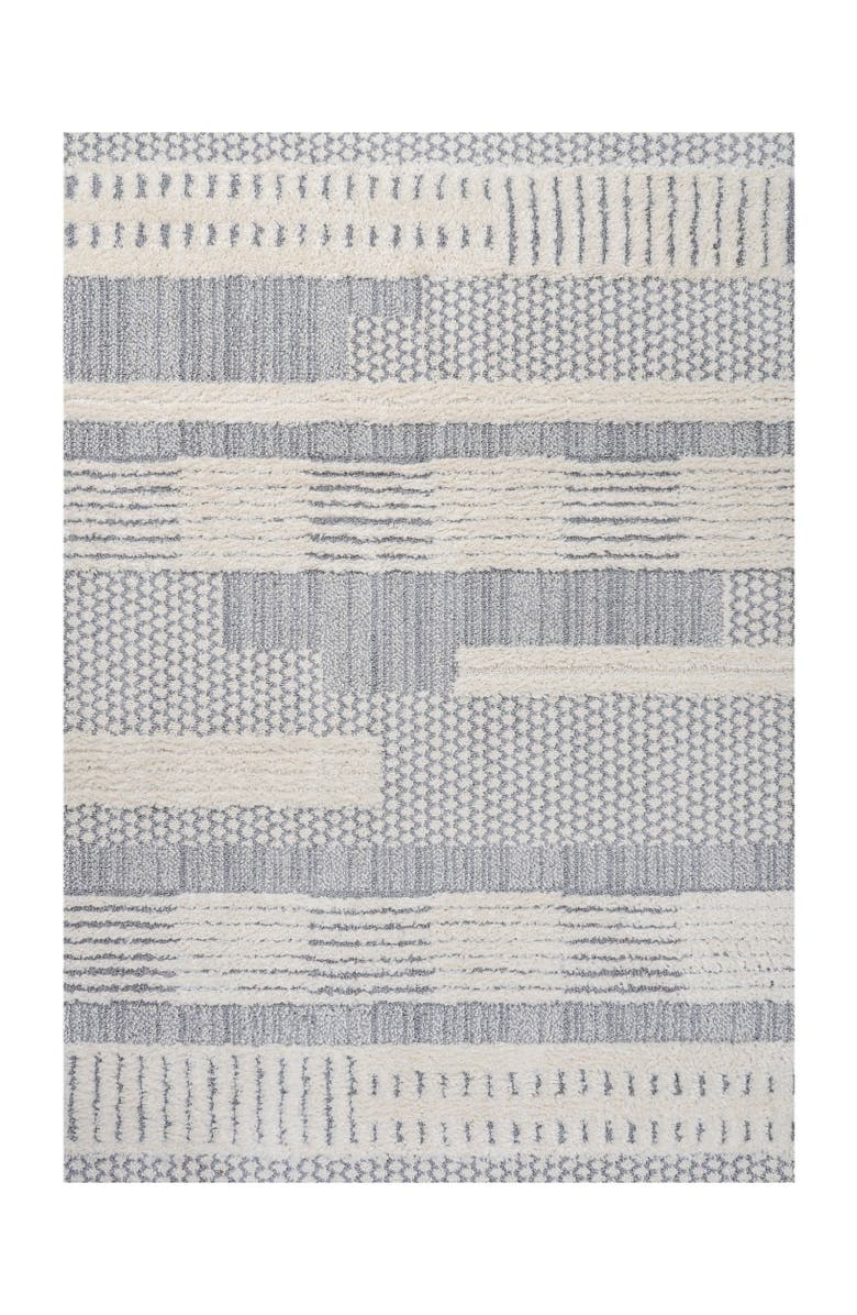 JONATHAN Y Kerstin Geometric High-Low Area Rug, Alternate, color, Cream/Gray