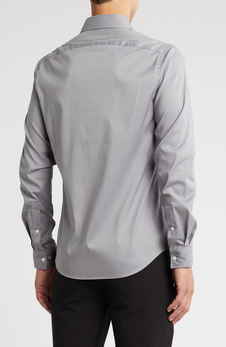 Michael Kors Air Soft Slim Fit Solid Stretch Dress Shirt, Alternate, color, Grey Mist