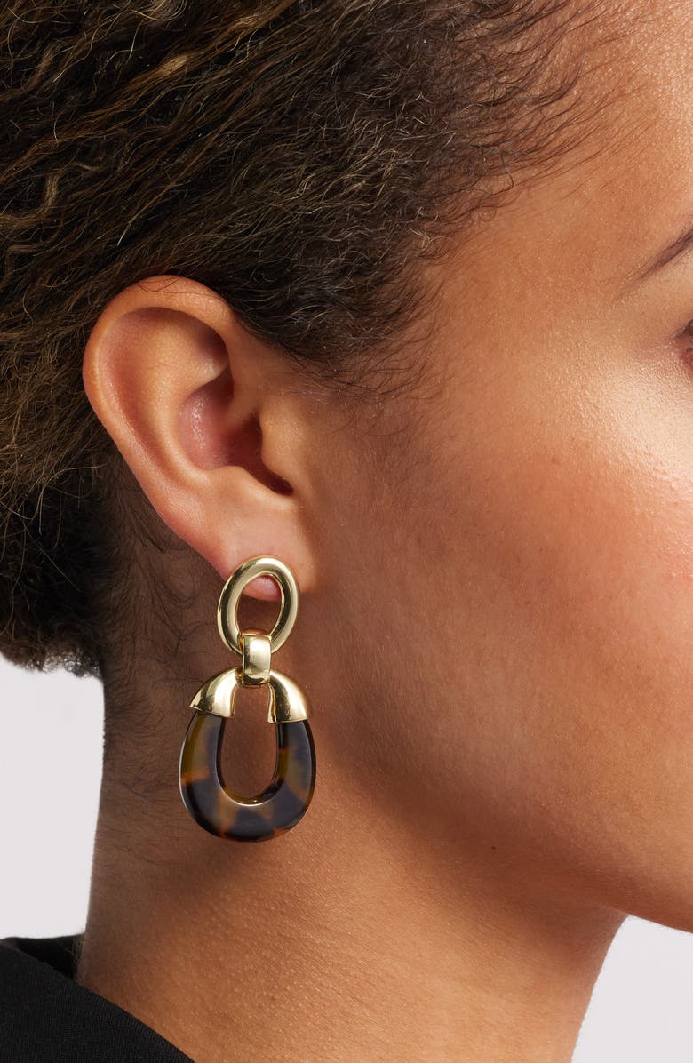 Nordstrom Capped Frontal Hoop Drop Earrings, Alternate, color, 