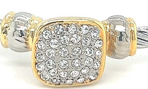 Juvell Two-tone Pavé Cubic Zirconia Square Bangle Bracelet In Multi