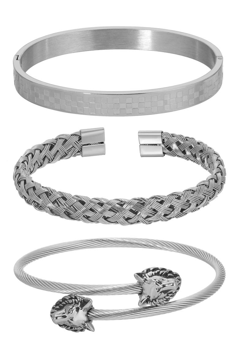 Men's 3-Pack Assorted Chain Bracelets, Main, color, SILVER