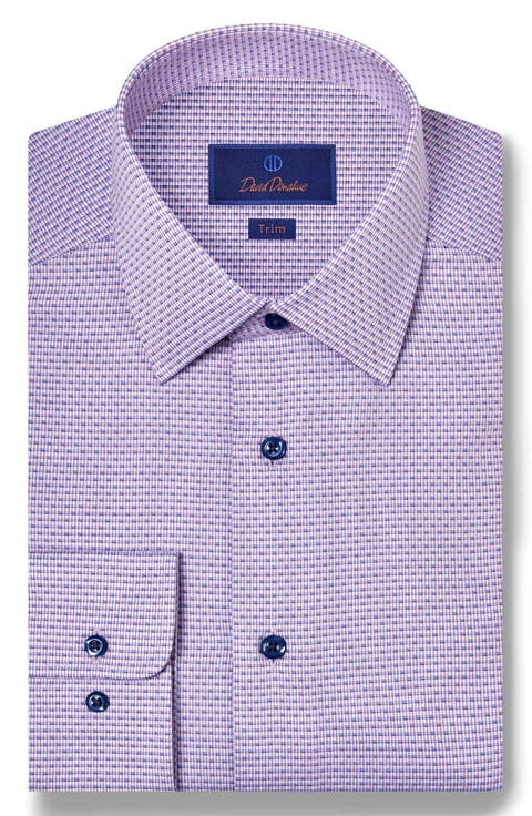 Trim Fit Micro Dobby Cotton Dress Shirt
