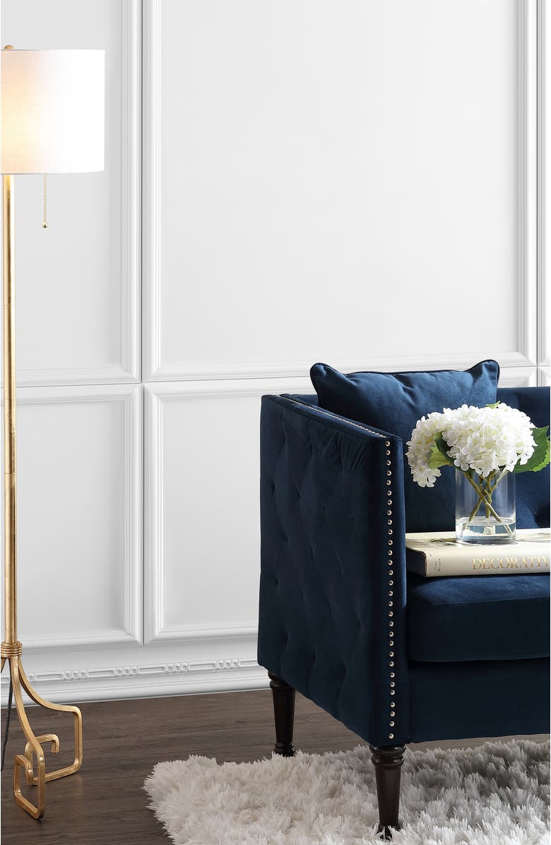 JONATHAN Y Newman 61.5" Transitional Glam Metal LED Floor Lamp, Gold Painting, Alternate, color, Gold Painting