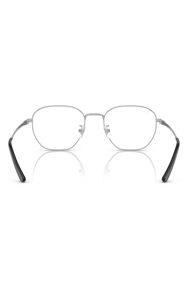Ray-Ban 53mm Irregular Optical Glasses, Alternate, color, Silver