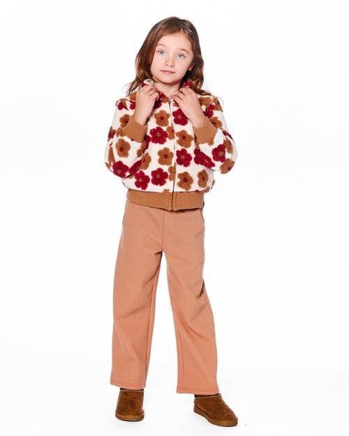 Deux Par Deux Waffle Flare Leg Pants In Brown
