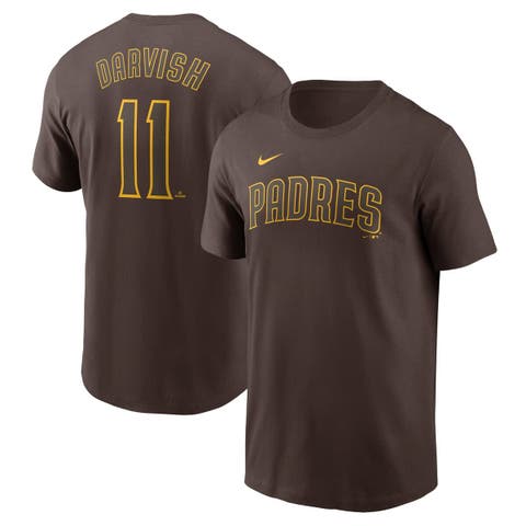 Men's Nike Yu Darvish Brown San Diego Padres Fuse Name & Number T-Shirt