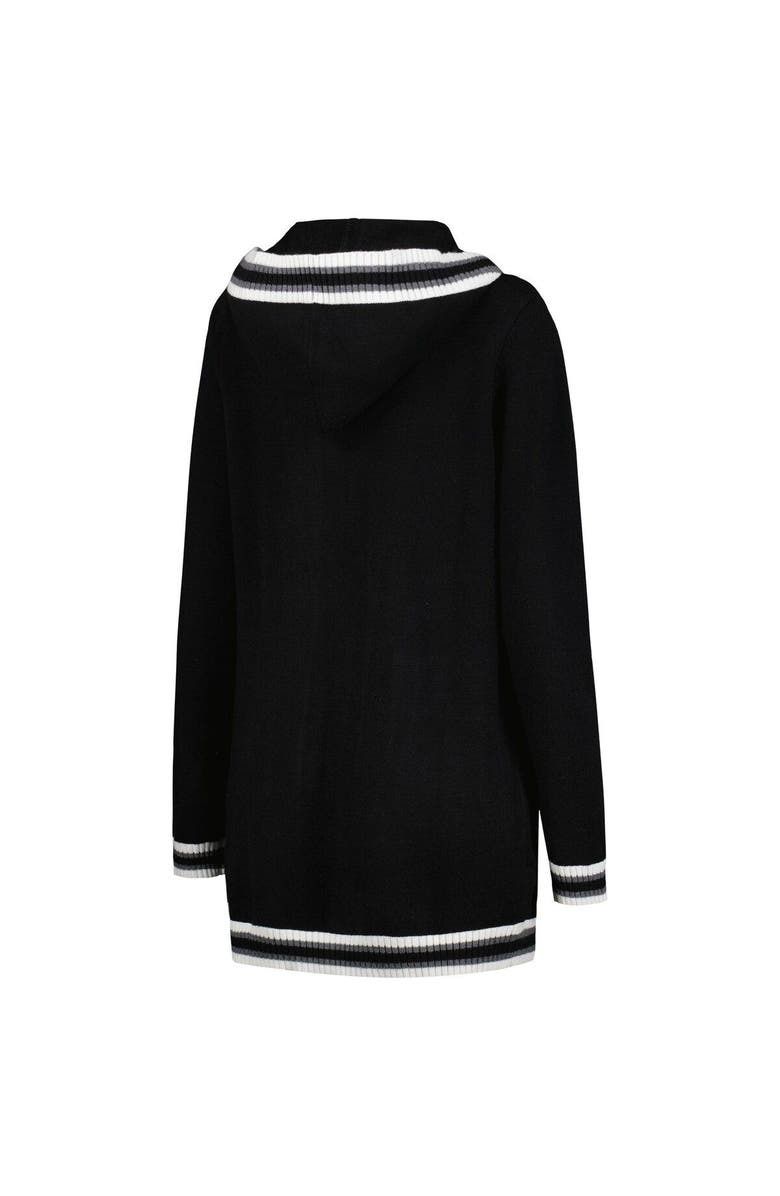 GAMEDAY COUTURE Women's Gameday Couture Black Iowa Hawkeyes One More Round Tri-Blend Striped Hooded Cardigan Sweater, Alternate, color, Black