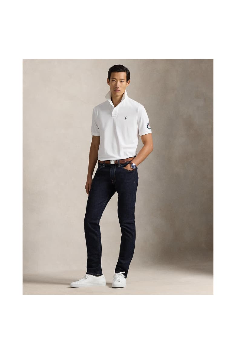 Men's Polo Ralph Lauren Team USA Stretch Mesh Polo Shirt, Alternate, color, White