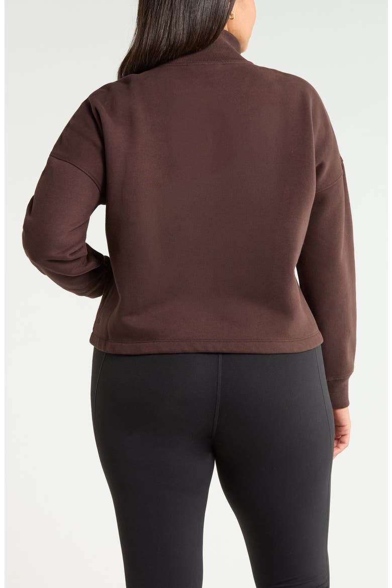 Exhale Fleece Half Zip Pullover, Alternate, color, BROWN MOLE