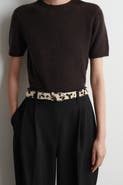 COS Animal-Print Pony Hair-Effect Leather Belt