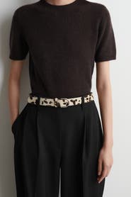 COS Animal-Print Pony Hair-Effect Leather Belt