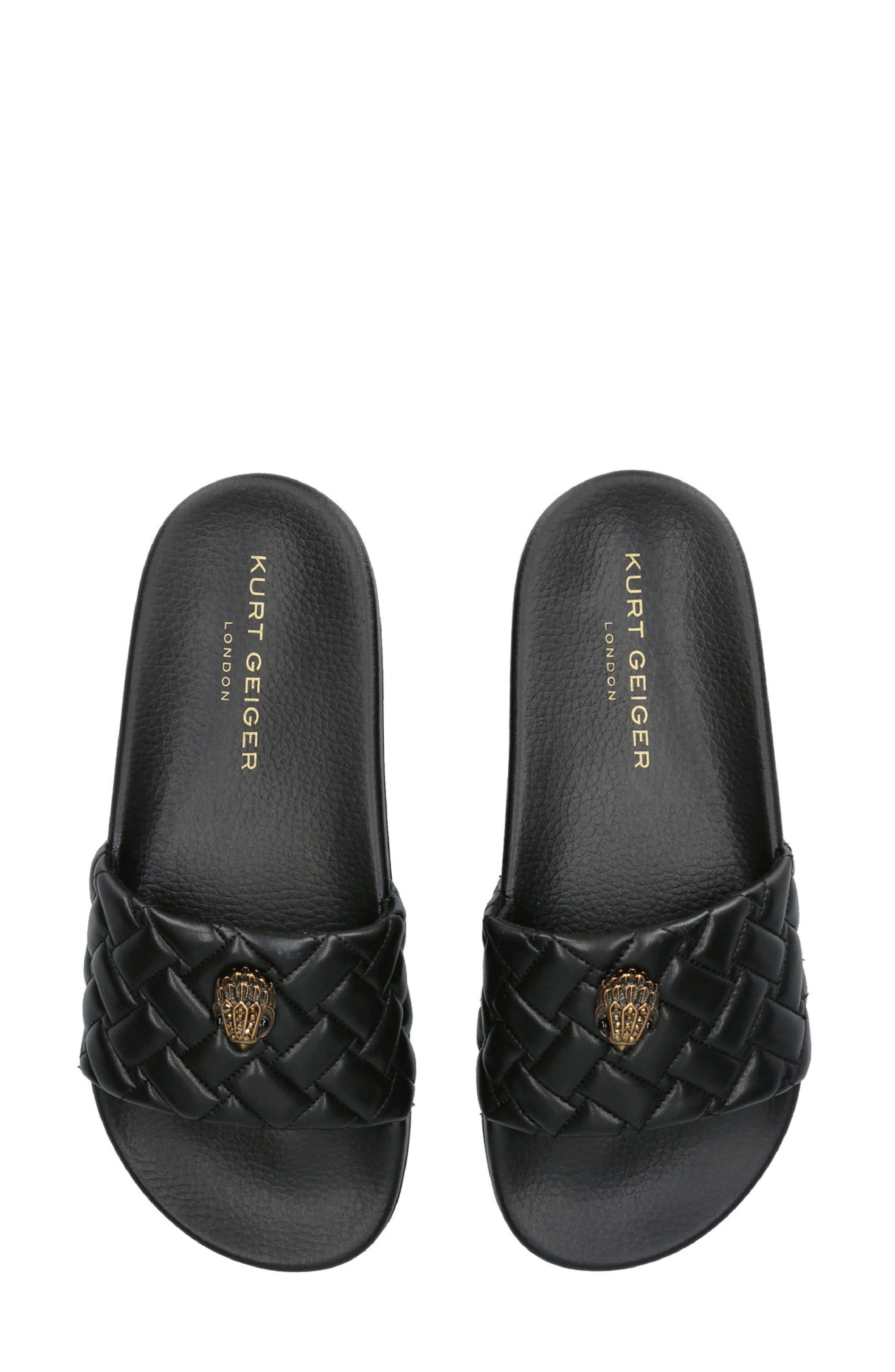 Kurt Geiger London Meena Eagle Slide Sandal, Alternate, color, Black