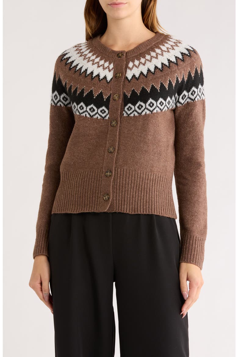 Wynne Fair Isle Cardigan, Main, color, TOASTED COCONUT
