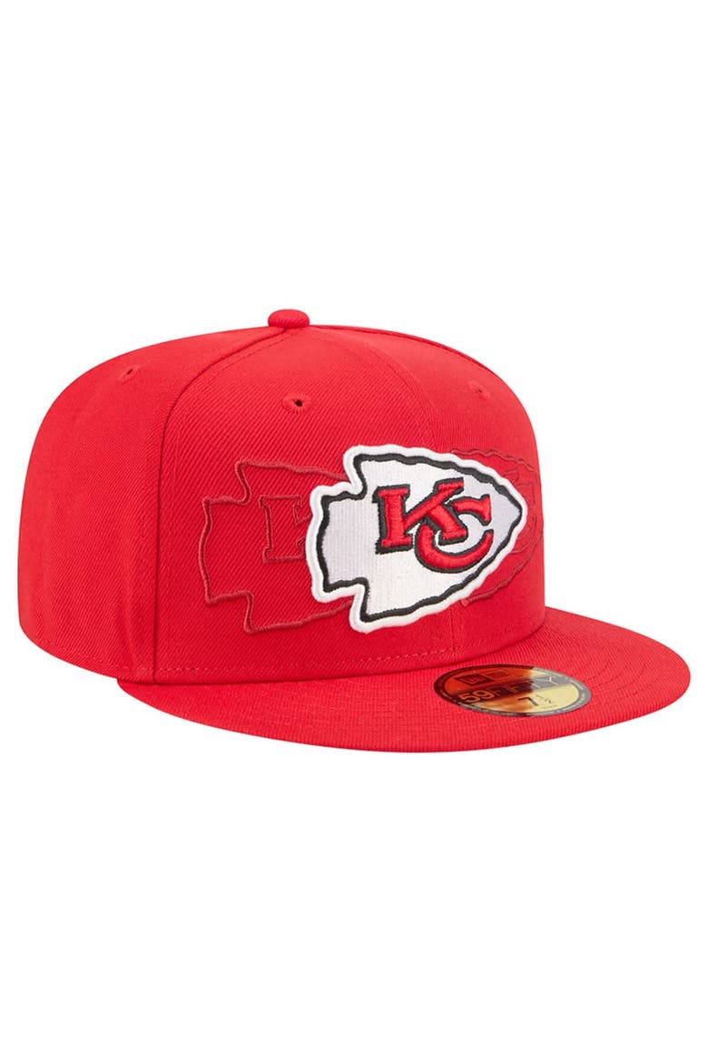 Men's New Era Red Kansas City Chiefs Tri-Hit 59FIFTY Fitted Hat, Alternate, color, Red
