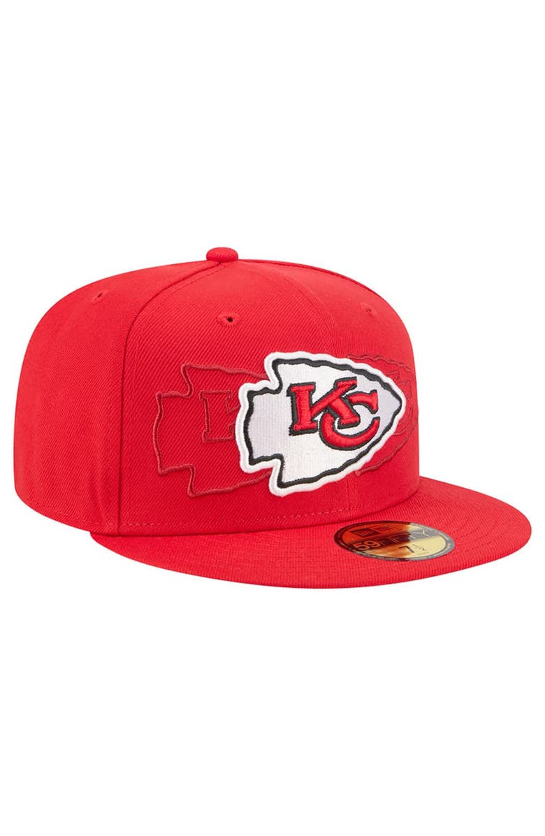 New Era Men
s New Era Red Kansas City Chiefs Tri-Hit 59FIFTY Fitted Hat, Alternate, color, Red