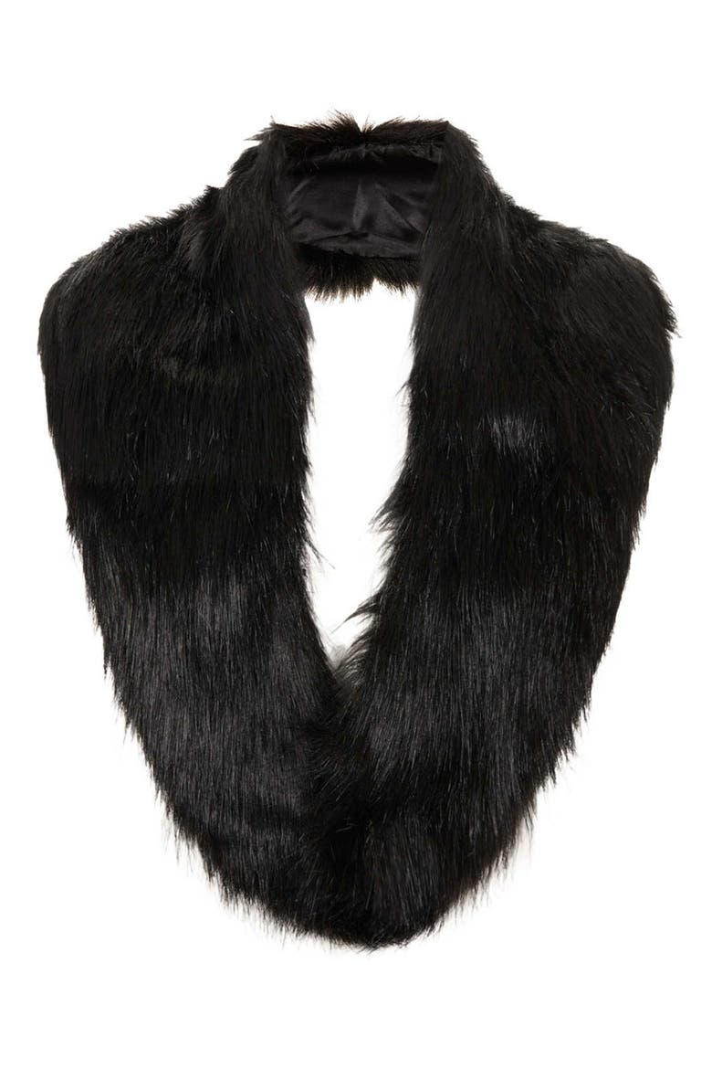 Faux Fur Stole, Main, color, BLACK