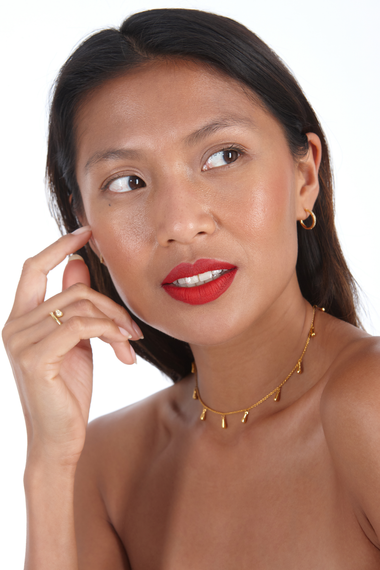 Mini Drop Choker Style Necklace, Alternate, color, Gold Vermeil