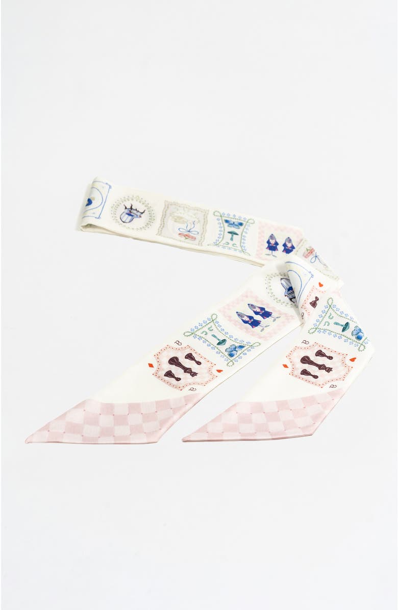 Bond & Grace Wonderful Curiosities Silk Twilly Scarf, Alternate, color, Pink