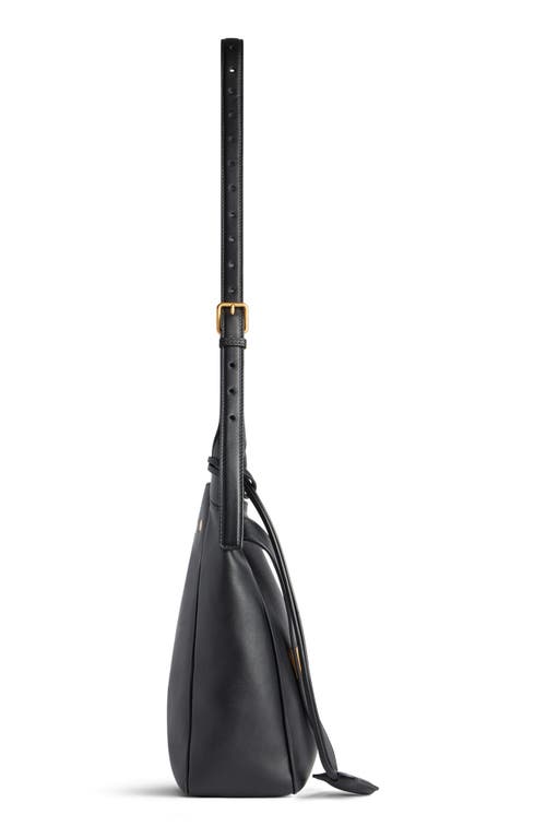 Balenciaga Small Bel Air Leather Hobo Bag In 1000 Black