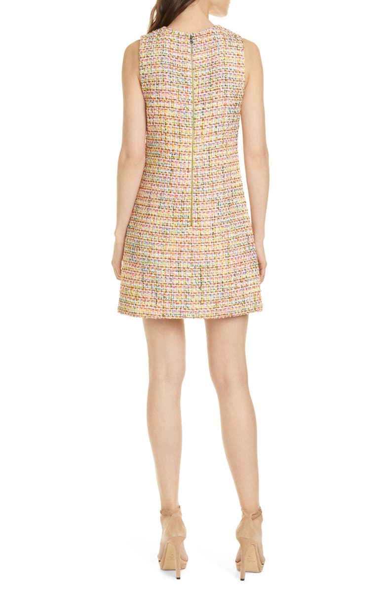 Alice + Olivia Coley Tweed A-Line Dress, Alternate, color, 