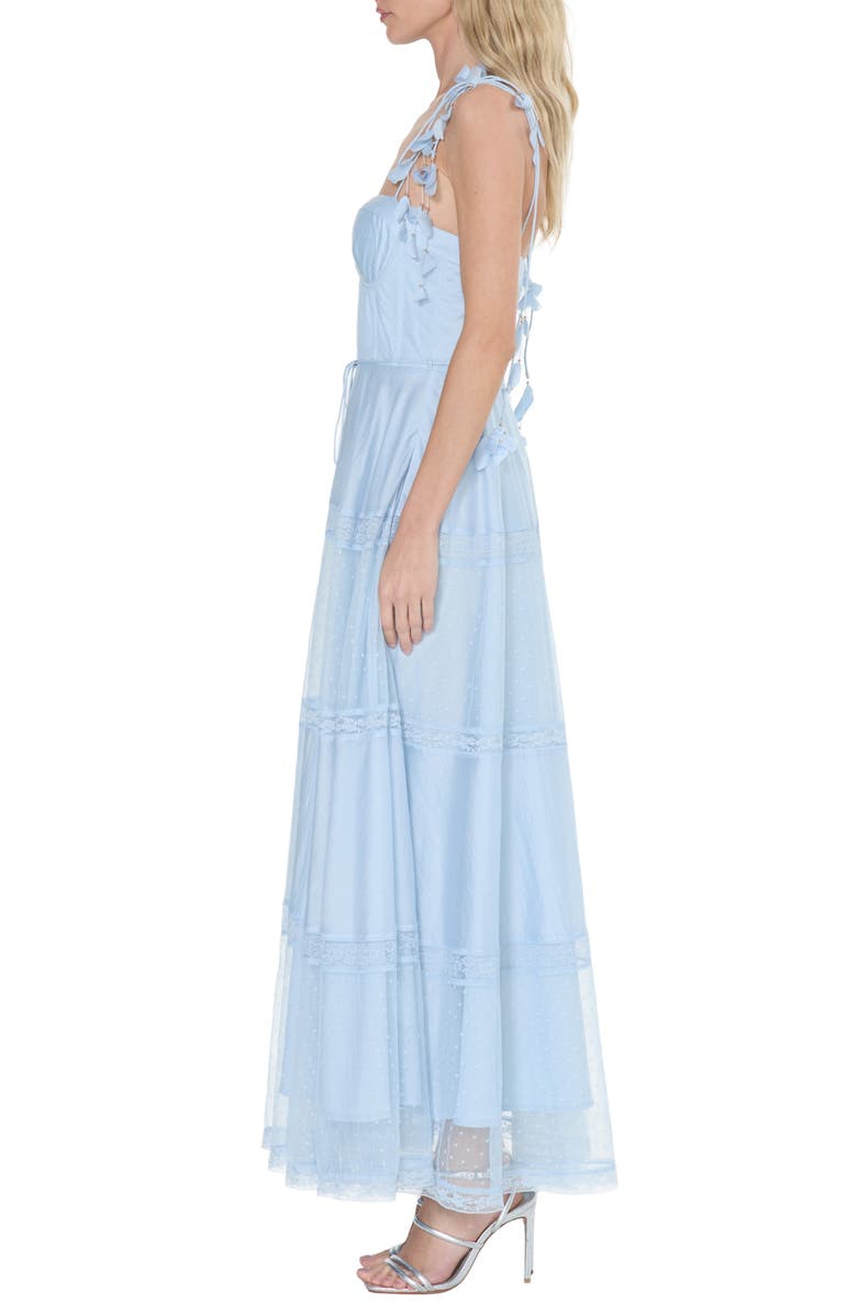 CIEBON Eva Tie Strap Fit & Flare Gown, Alternate, color, Sheer Blue