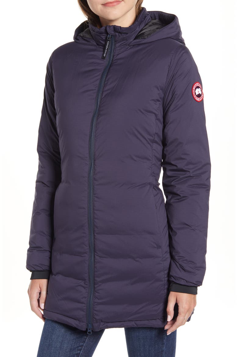 Camp Hooded Down Jacket, Alternate, color, NAVY