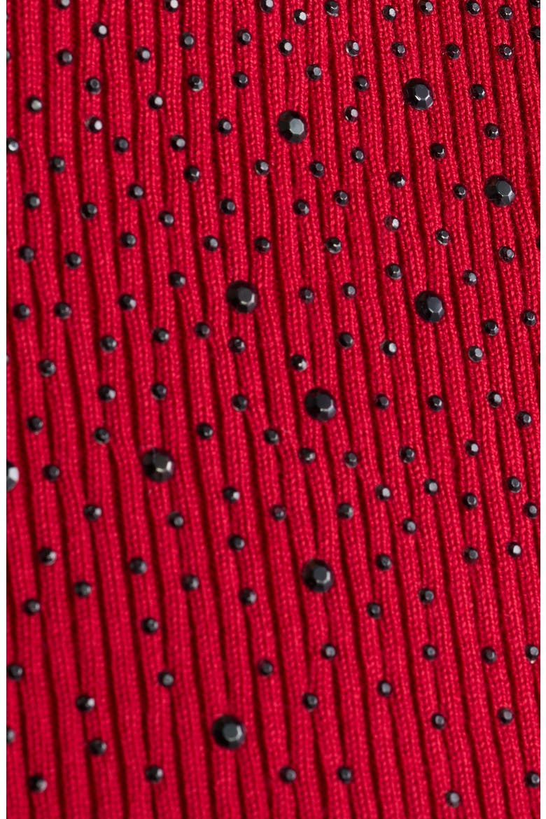 Crystal Detail Mock Neck Sweater, Alternate, color, VERMILLION