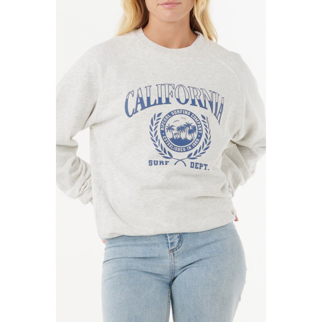 Rip Curl Surf Dept. Cotton Graphic Sweatshirt In White