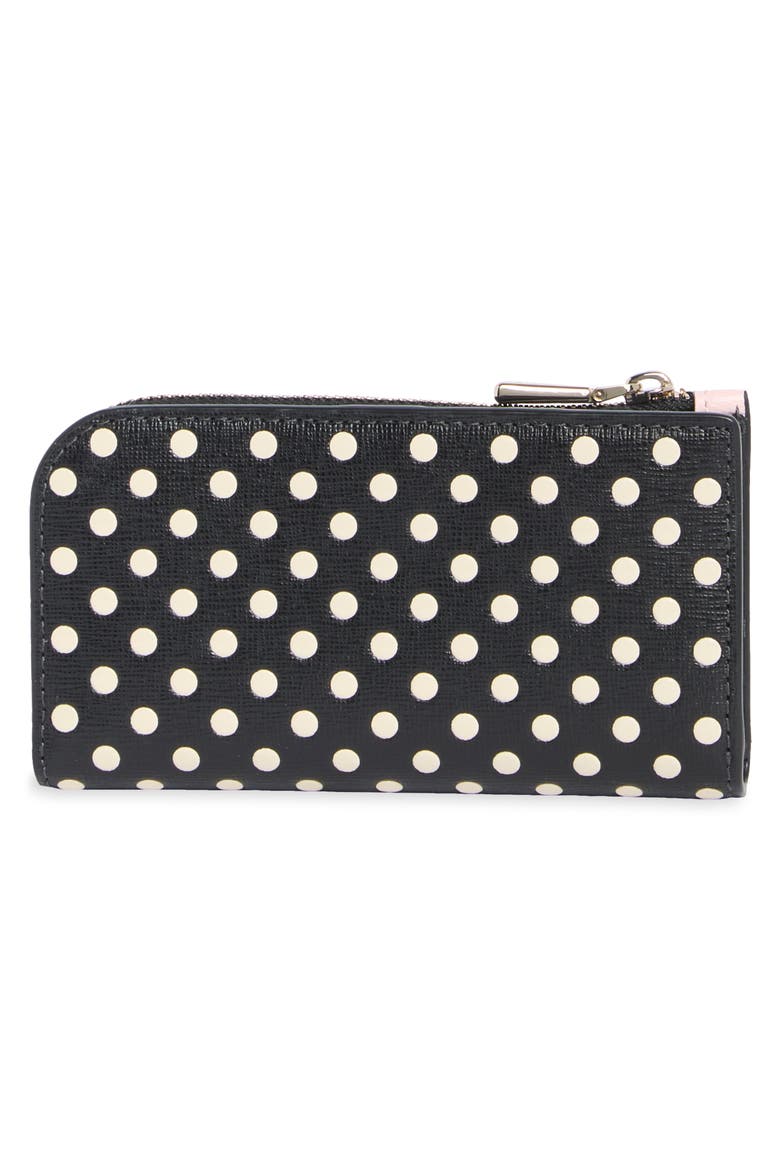 devin breezy dot embossed saffiano leather wallet, Alternate, color, BLACK MULTI
