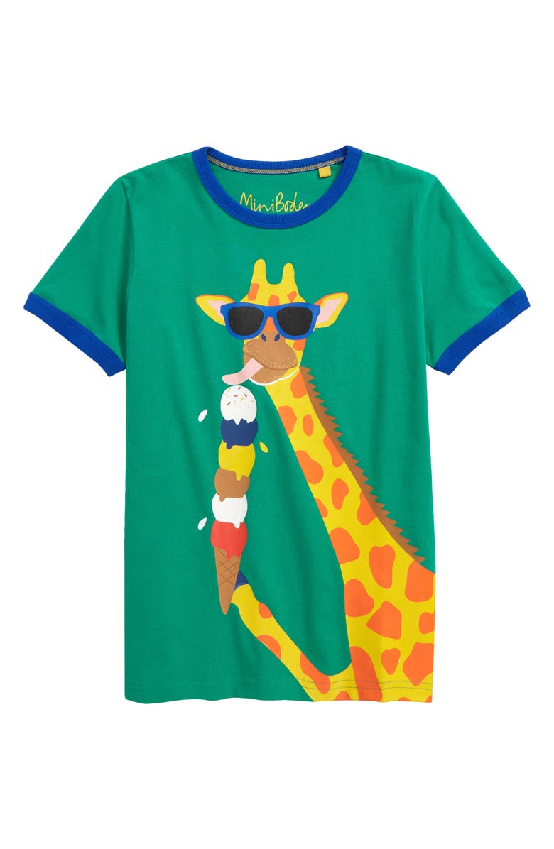 Mini Boden Kids' Giraffe Vacation Graphic Tee, Main, color,