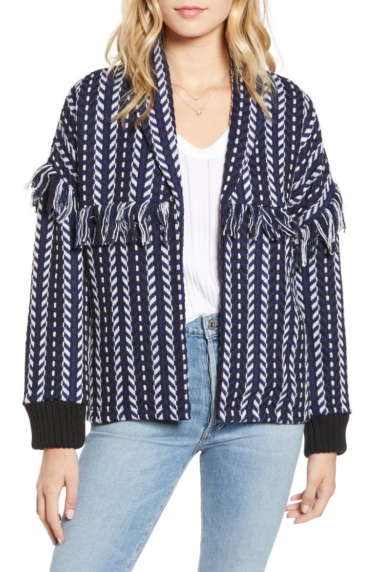 Tweed Bomber Jacket, Main, color, INK